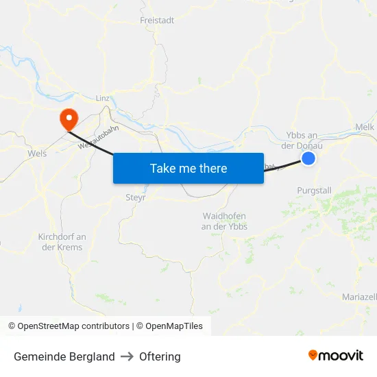 Gemeinde Bergland to Oftering map