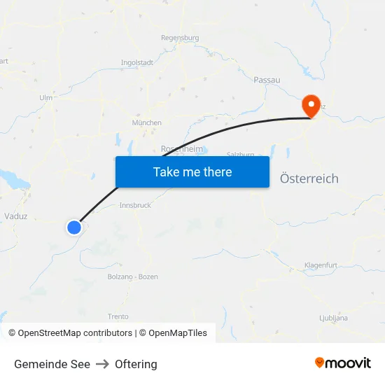 Gemeinde See to Oftering map