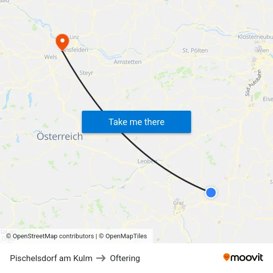 Pischelsdorf am Kulm to Oftering map