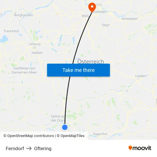 Ferndorf to Oftering map