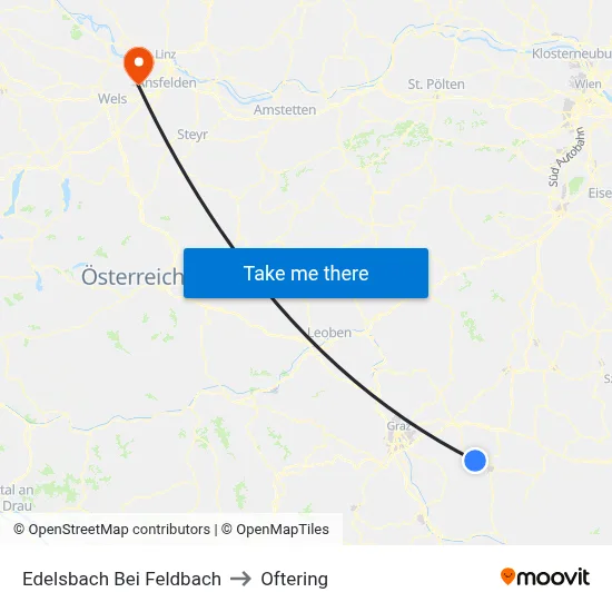 Edelsbach Bei Feldbach to Oftering map