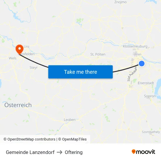 Gemeinde Lanzendorf to Oftering map