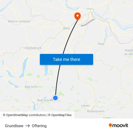 Grundlsee to Oftering map