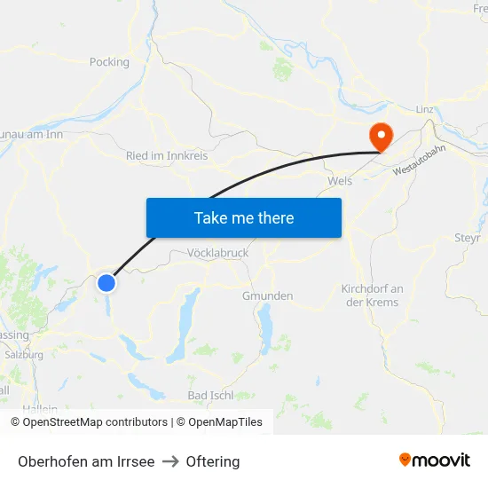 Oberhofen am Irrsee to Oftering map