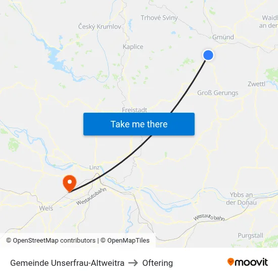 Gemeinde Unserfrau-Altweitra to Oftering map