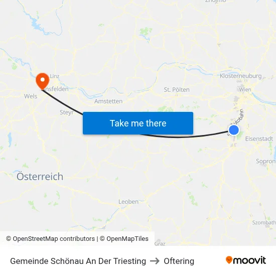 Gemeinde Schönau An Der Triesting to Oftering map