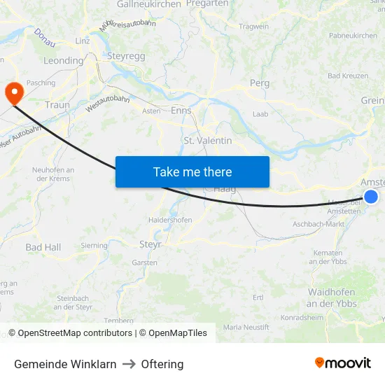 Gemeinde Winklarn to Oftering map