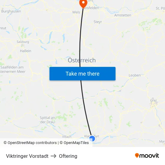 Viktringer Vorstadt to Oftering map