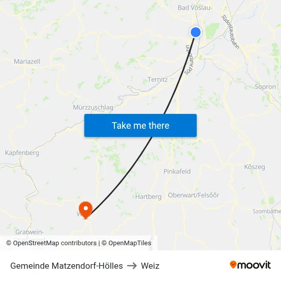 Gemeinde Matzendorf-Hölles to Weiz map