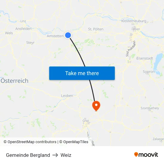 Gemeinde Bergland to Weiz map