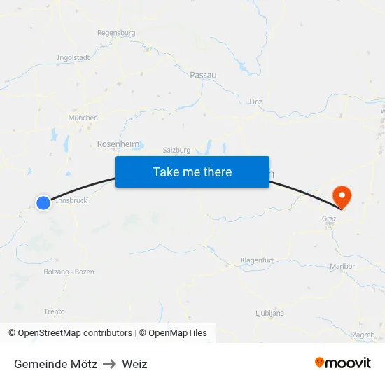 Gemeinde Mötz to Weiz map