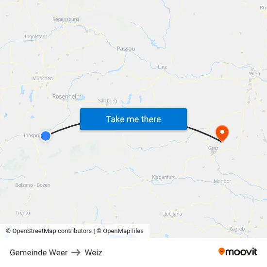 Gemeinde Weer to Weiz map