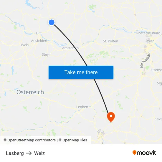 Lasberg to Weiz map