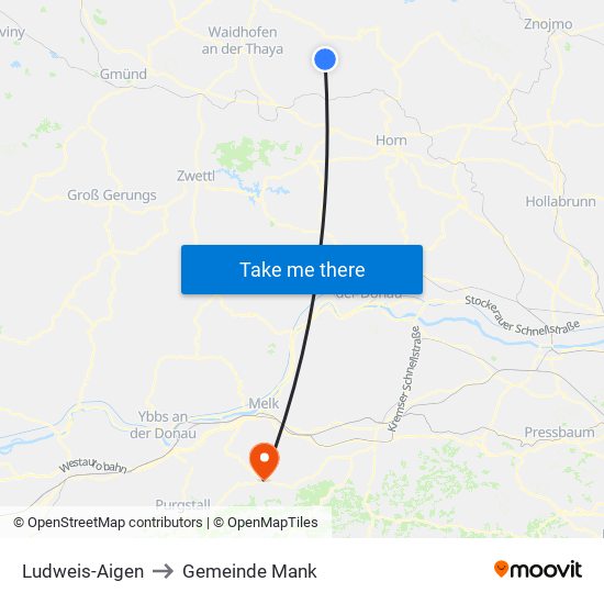 Ludweis-Aigen to Gemeinde Mank map