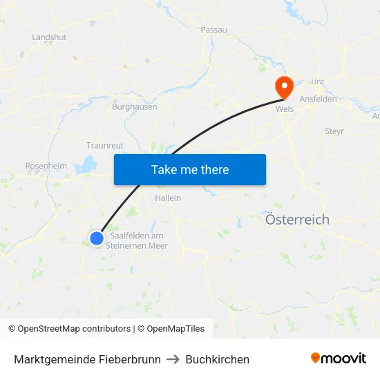 Marktgemeinde Fieberbrunn to Buchkirchen map