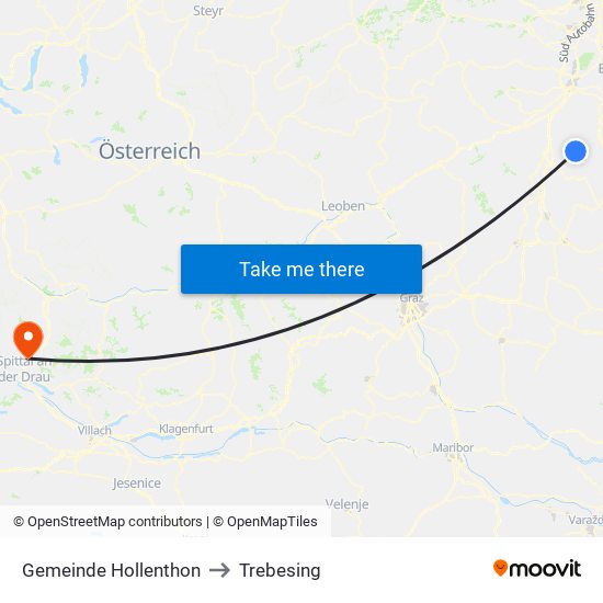 Gemeinde Hollenthon to Trebesing map