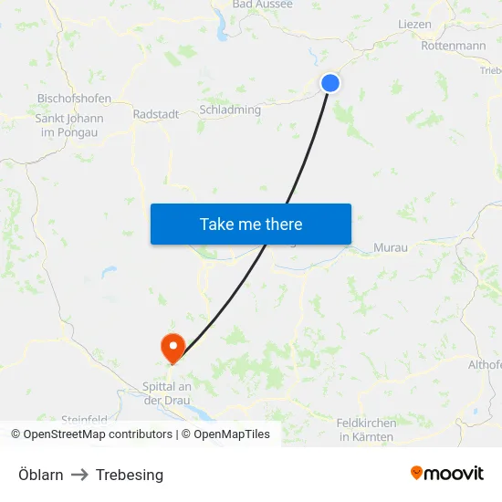 Öblarn to Trebesing map