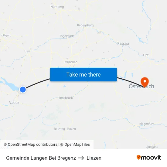 Gemeinde Langen Bei Bregenz to Liezen map