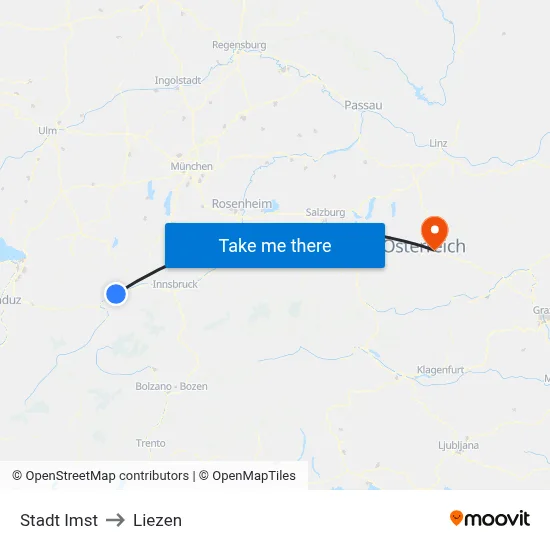 Stadt Imst to Liezen map