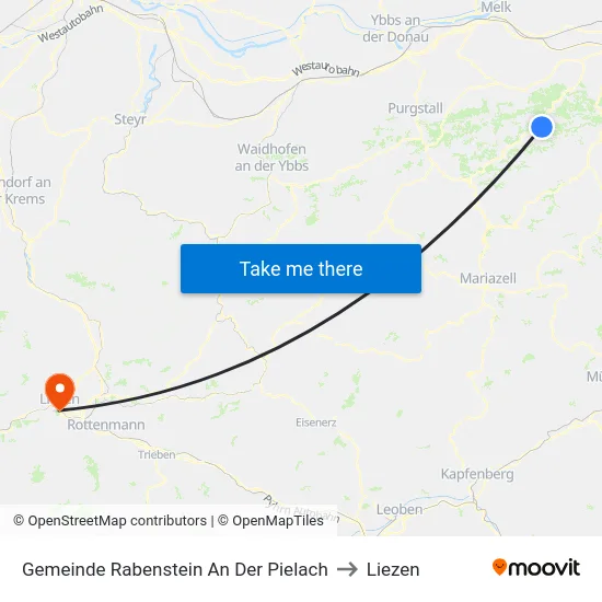 Gemeinde Rabenstein An Der Pielach to Liezen map