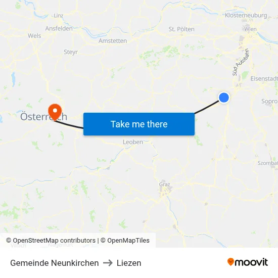 Gemeinde Neunkirchen to Liezen map
