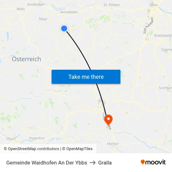 Gemeinde Waidhofen An Der Ybbs to Gralla map