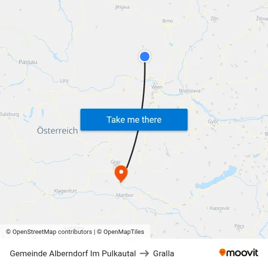 Gemeinde Alberndorf Im Pulkautal to Gralla map