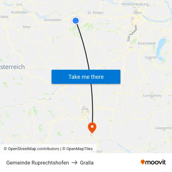 Gemeinde Ruprechtshofen to Gralla map