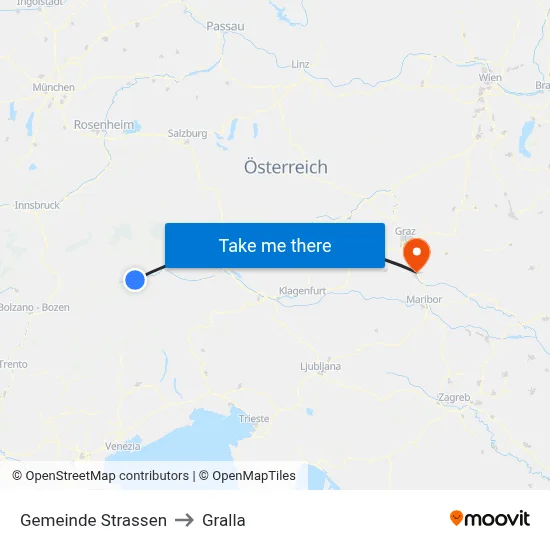 Gemeinde Strassen to Gralla map