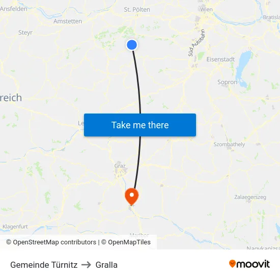 Gemeinde Türnitz to Gralla map