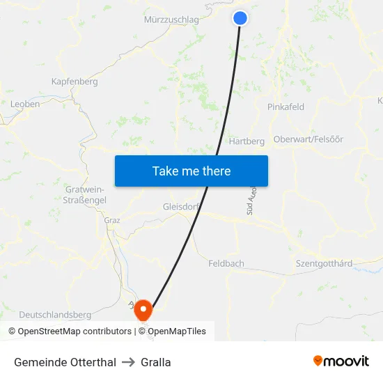 Gemeinde Otterthal to Gralla map