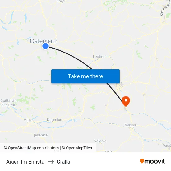 Aigen Im Ennstal to Gralla map