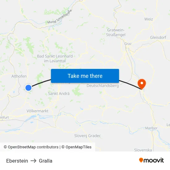Eberstein to Gralla map