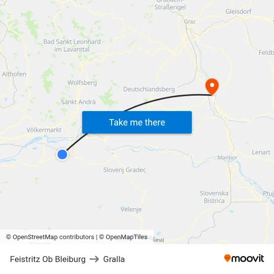 Feistritz Ob Bleiburg to Gralla map