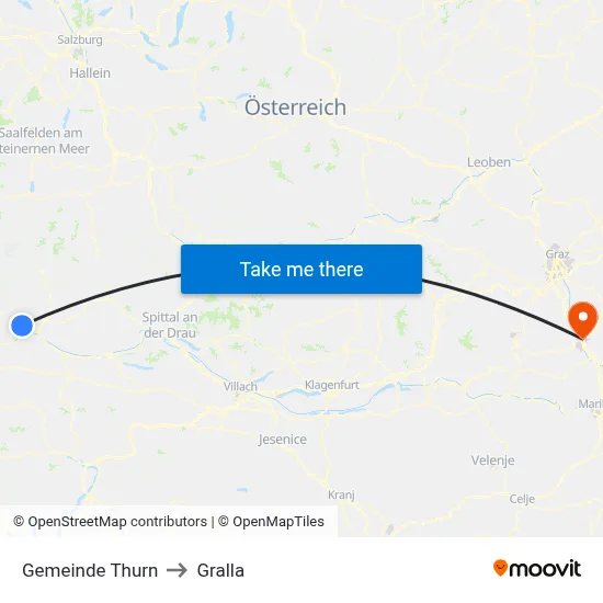 Gemeinde Thurn to Gralla map