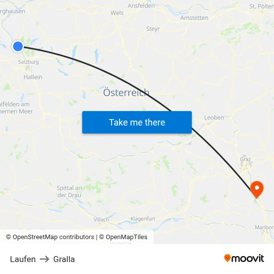 Laufen to Gralla map