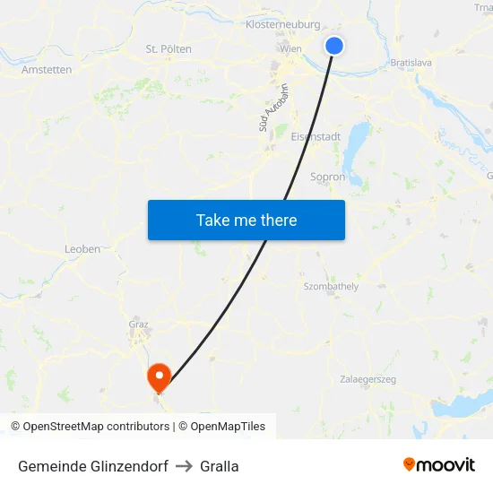 Gemeinde Glinzendorf to Gralla map