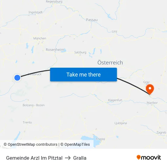 Gemeinde Arzl Im Pitztal to Gralla map