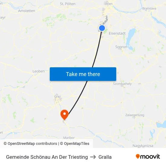Gemeinde Schönau An Der Triesting to Gralla map