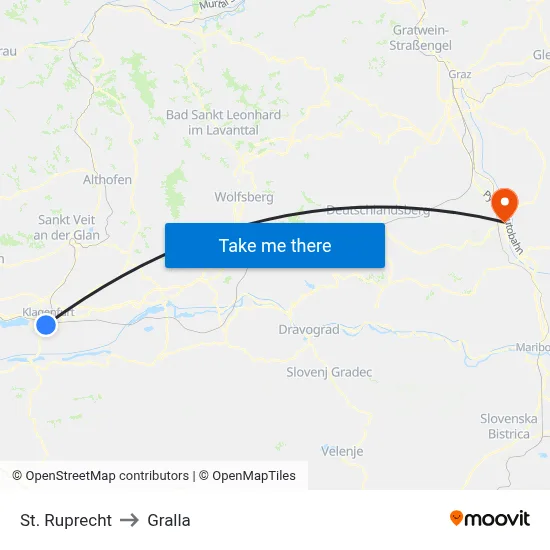 St. Ruprecht to Gralla map