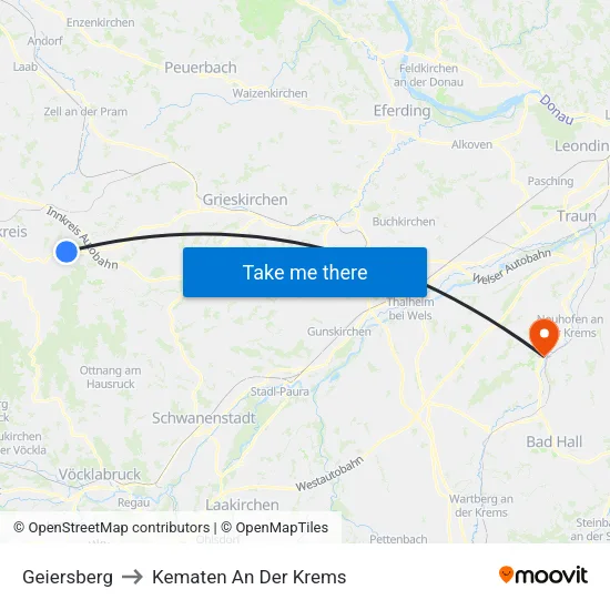 Geiersberg to Kematen An Der Krems map