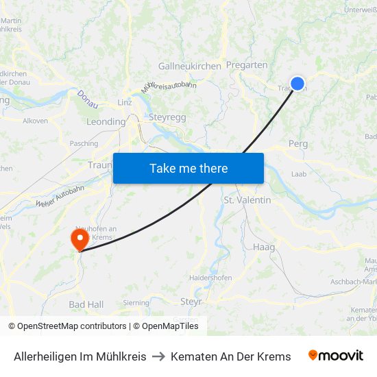 Allerheiligen Im Mühlkreis to Kematen An Der Krems map