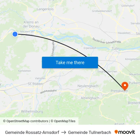 Gemeinde Rossatz-Arnsdorf to Gemeinde Tullnerbach map