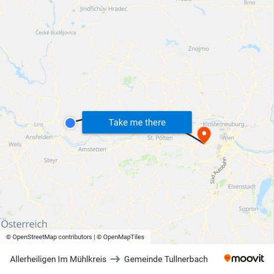 Allerheiligen Im Mühlkreis to Gemeinde Tullnerbach map
