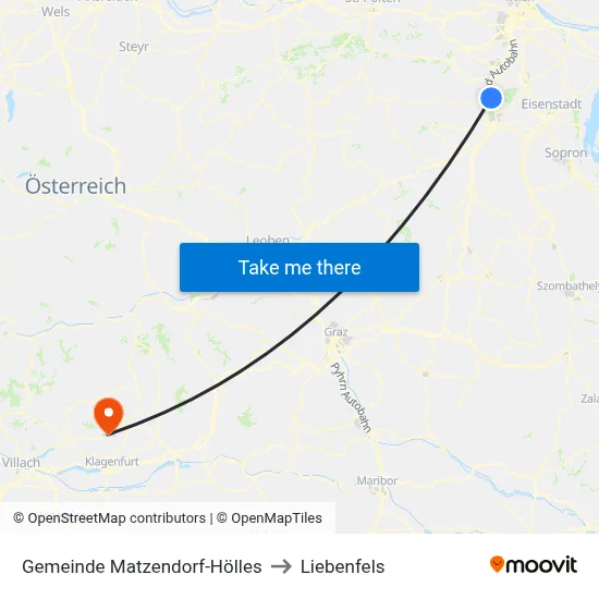 Gemeinde Matzendorf-Hölles to Liebenfels map