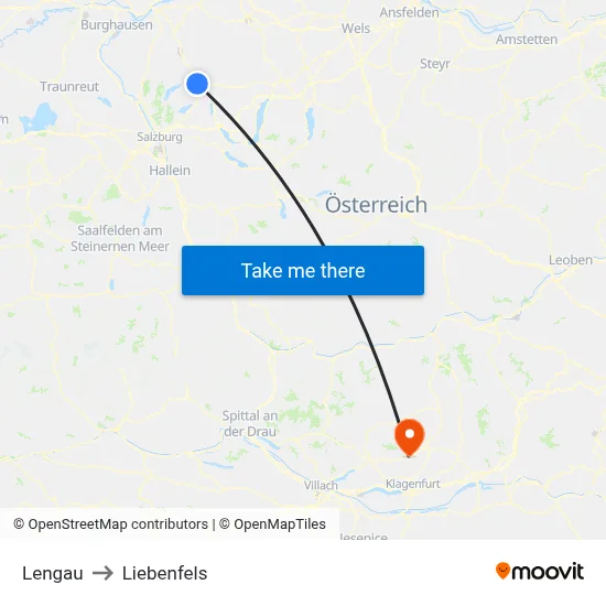 Lengau to Liebenfels map