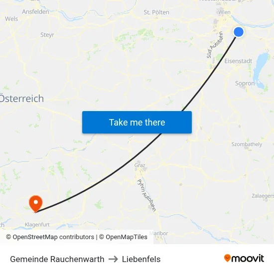 Gemeinde Rauchenwarth to Liebenfels map