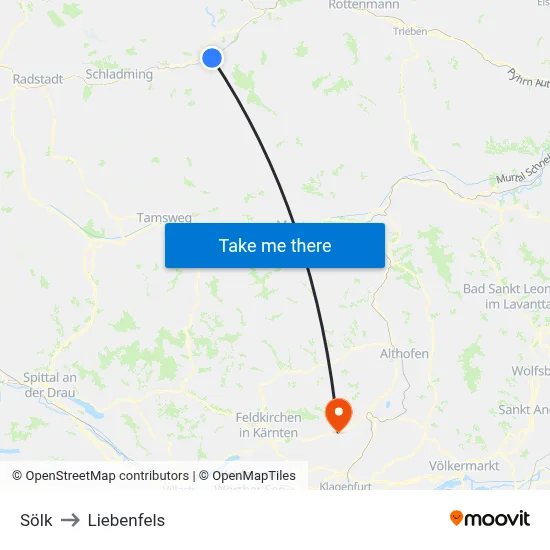 Sölk to Liebenfels map