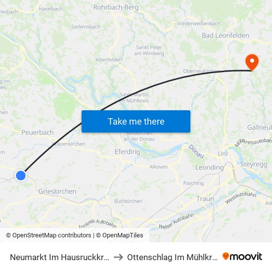 Neumarkt Im Hausruckkreis to Ottenschlag Im Mühlkreis map