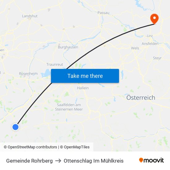 Gemeinde Rohrberg to Ottenschlag Im Mühlkreis map